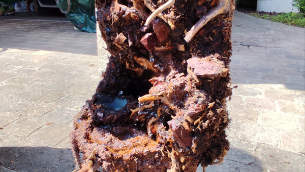 Vue globale du test du flux d'eau