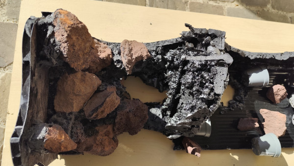 La mousse de la zone aquatique après avoir été sculpter.