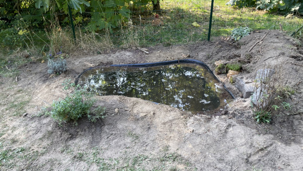 Installation aujourd’hui d’une mare naturelle