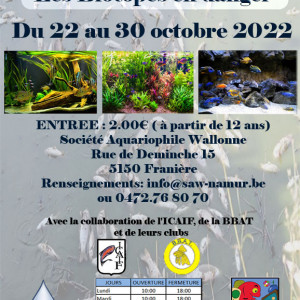 Expo "AQUA SAW 2022" ' Les biotopes en danger' du 22 au 30 octobre 2022