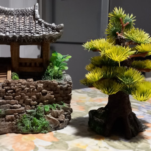 Pagode et son arbre en resine
