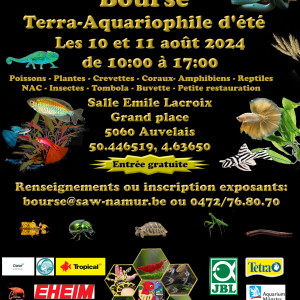 Bourse aqua terrariophile d'été 10 et 11 Août 2024