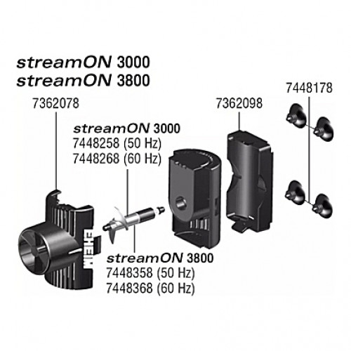 4 Ventouses pour pompe EHEIM StreamON 1070/71/72