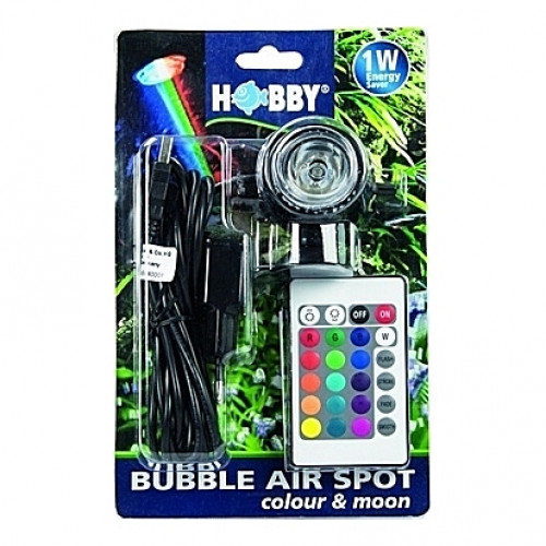 Spot de lumière submersible (LED télécommandée multi-couleur) 1W HOBBY BUBBLE AIR coulour & moon