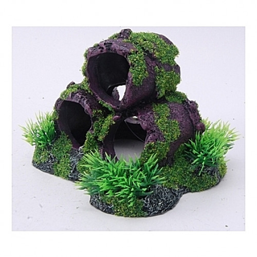 Cachettes avec mousses et plantes - 13,5x11,5x11cm