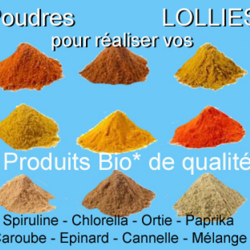 Poudres Bio* Pour Fabriquer vos LOLLIES  à la maison