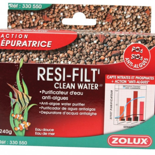 Resifilt'cleanwater purificateur d'eau anti-algues zolux filtre substrat 240gr