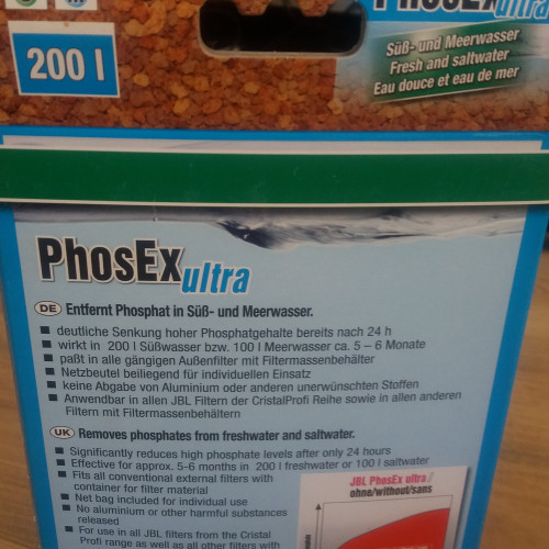 JBL PhosEx Ultra masse de filtration éliminatrice de phosphates neuve pour traiter l’eau