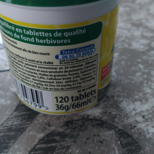 Tetra 115 tablets pour plecos poissons fond