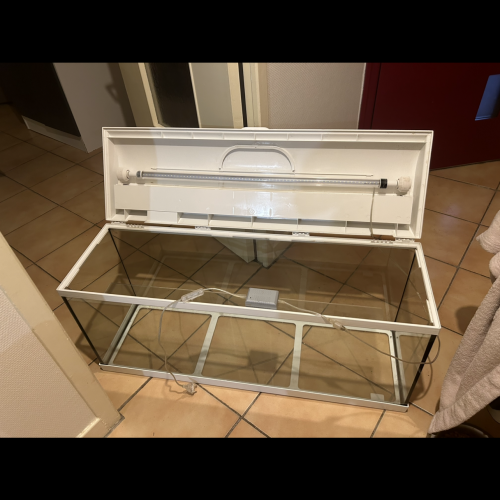 Aquarium 120l, décoration, pompe, chauffage