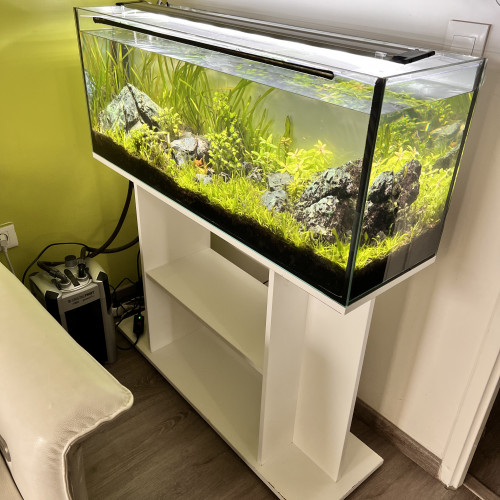 Aquarium 110 L COMPLET + MEUBLE ( avec rampe Led  + filtre + chauffage )