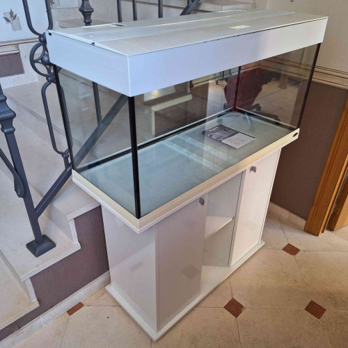 Aquarium 200 litres Ferplast complet avec meuble blanc  et accessoires