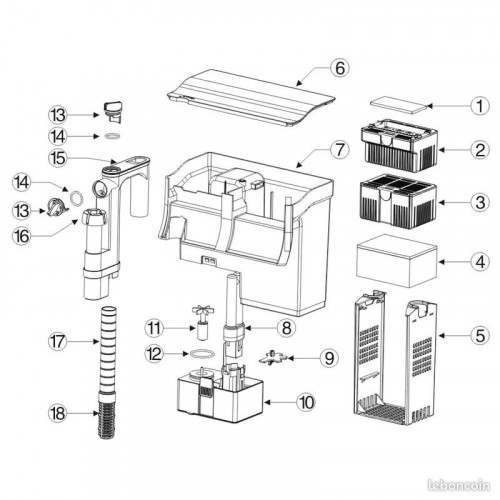 NEUF SunSun CBG-500 Hang on filter
