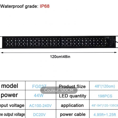 Rampe led avec programmateur 118cm 44W