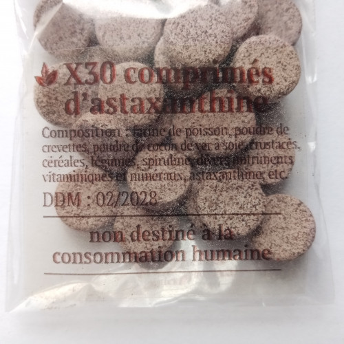Astaxanthine pour crevettes/poissons – 30 comprimés – Booste les couleurs