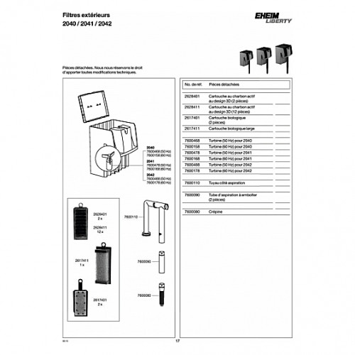 Filtre externe EHEIM Liberty 75 (aquarium <75L) 380 l/h