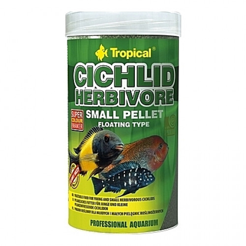 Nourriture végétale avec spiruline CICHLID HERBIVORE Small PELLET 250ml