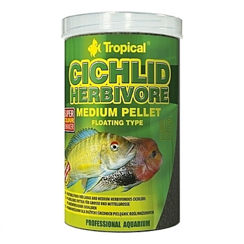 Nourriture végétale avec spiruline CICHLID HERBIVORE Small PELLET 5L/1,8Kg