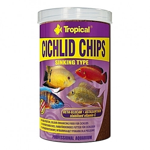 Chips riches en krill, seiche, spiruline, ortie, … CICHLID CHIPS 1L