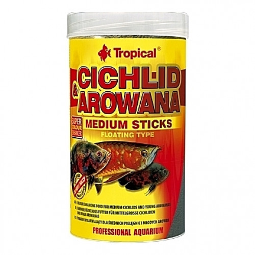 Bâtonnets flottants multi-ingrédients CICHLID & AROWANA Medium Sticks 250ml