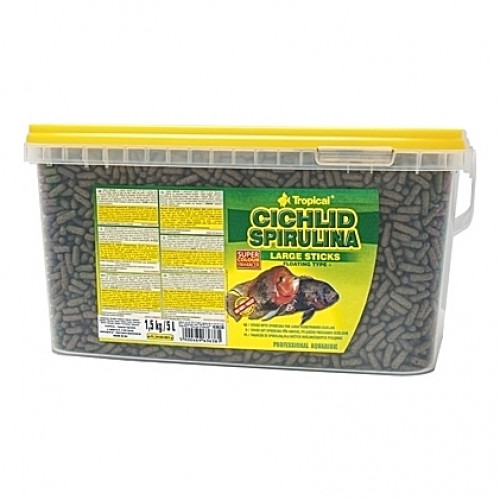 Bâtonnets flottants à base de végétaux CICHLID SPIRULINA Large Sticks 5L