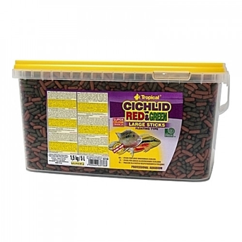 Bâtonnets flottants pour omnivores CICHLID RED&GREEN Large Sticks 5L/1,5Kg