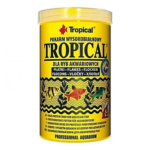 Flocons pour poissons tropicaux omnivores et carnivores TROPICAL 1L