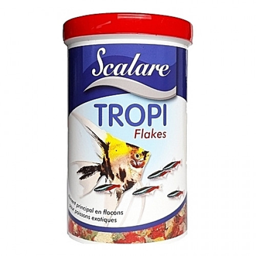 Flocons aliments sains et équilibrés pour poissons tropicaux TROPI FLAKES SCALARE 250ml