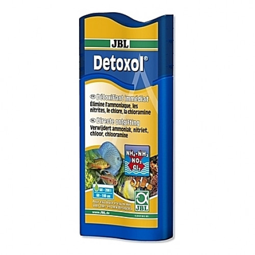 Détoxifiant immédiat contre l’ammoniaque, les nitrites, le chlore et la chloramine JBL Detoxol - 250ml