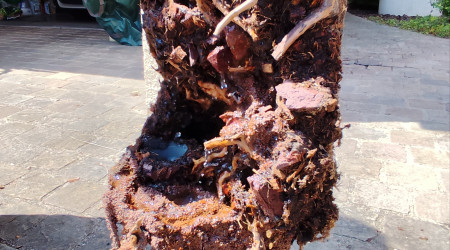 Vue globale du test du flux d'eau