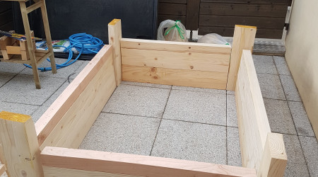 Tour de soutien du bassin, en construction