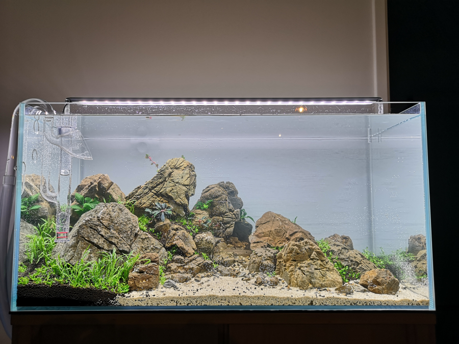 Aquascape collé en pierre ancienne pour nano aquarium -  France