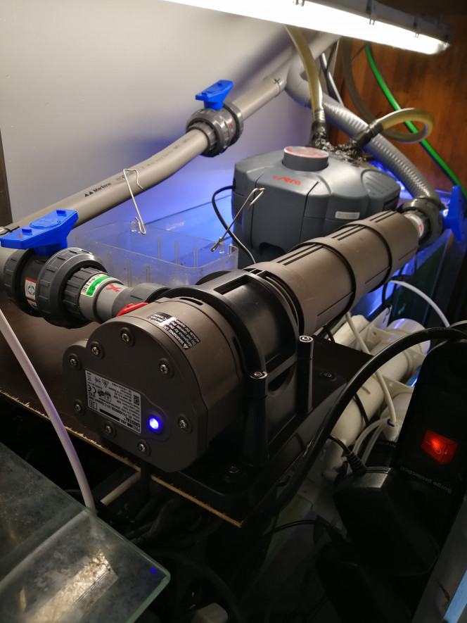  Ensuite les nitrates on commence à baissé, mais l'eau restait trouble. J'ai donc investi dans une grosse lampe UV-C la le résultat a été fulgurrent le lendemain l'eau était limpide un vrai cristal. C'est ce qui a changé tt. Maintenant quand je vois qu'il y a un petit problème je la mets en route et ça règle tt, mais ne pas la mettre en permanence ça tue tout. Juste pour les algues et les maladie, je l'allume 24 heures quand j'introduis de nouveau arrivant. Donc je pense obligatoire pour ce genre d'aquarium
