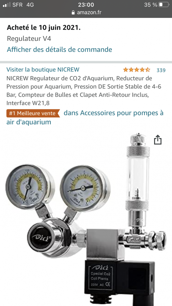 Bouteille jetable de CO2 Aquili 600g pour aquarium 