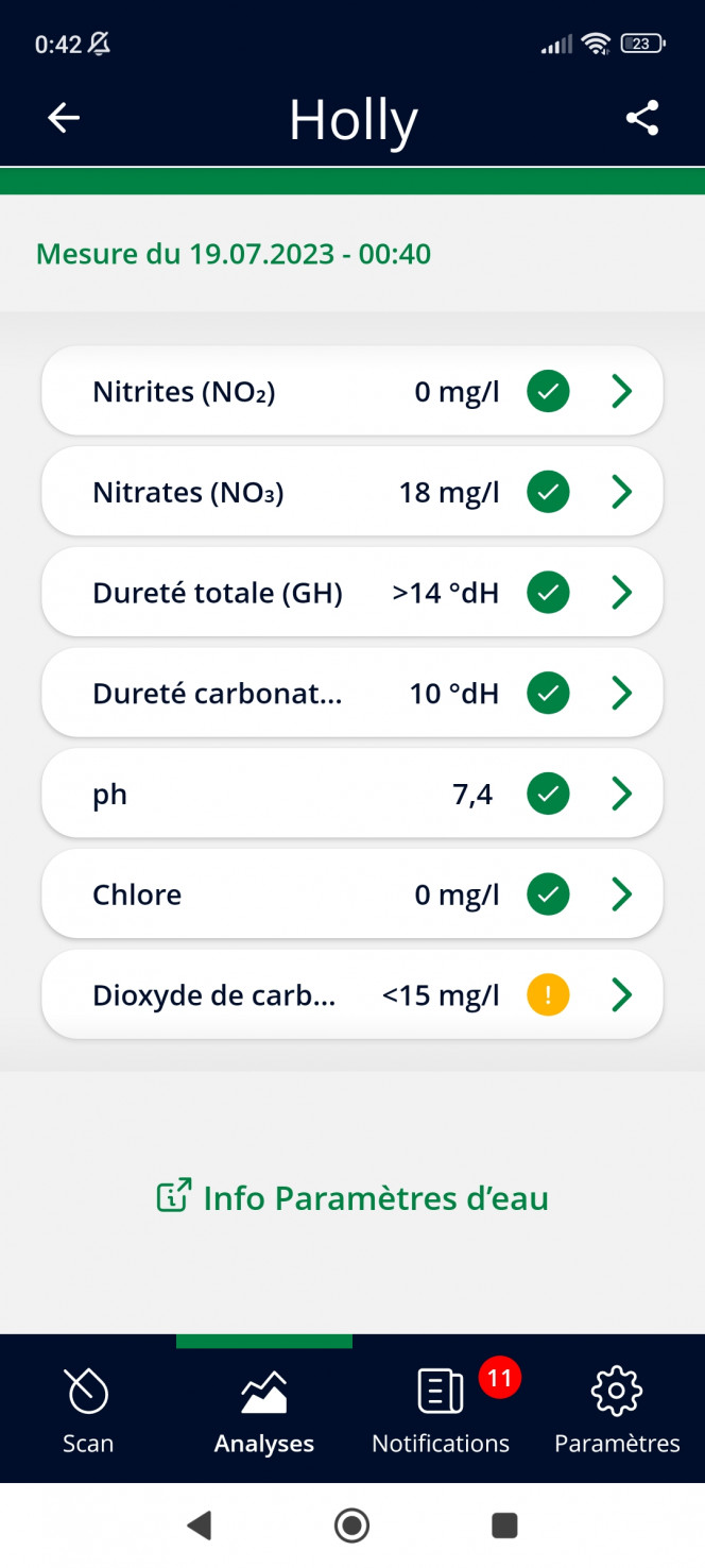 test après avoir filtré au charbon actif Après avoir traité le bac au médicament large spectre est filtré au charbon actif 2 jours. Voilà le résultat mais le soir n est pas le meilleur moment pour le test j en suis contient mais c était pour avoir une idée me voilà rassuré.bonne soirée à vous tous.. Christophe