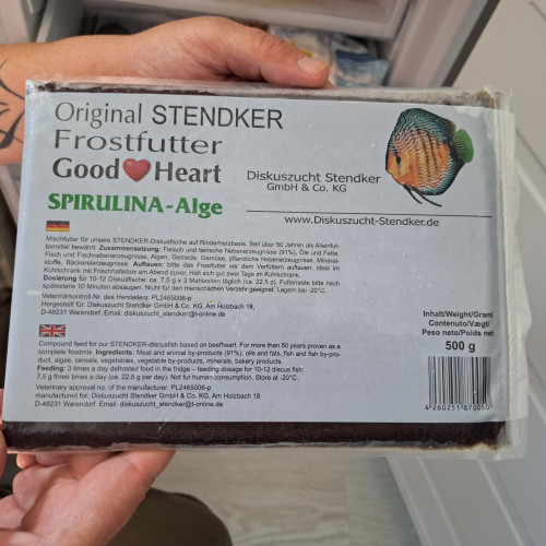 Aliment surgelé Discus Stendker 500gr Spirulina - Algue