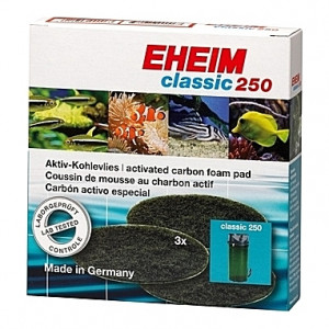 3 Coussins de mousse au charbon actif pour filtre EHEIM classic 250 (EHEIM 2213)