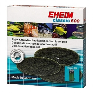 3 Coussins de mousse au charbon actif pour filtre EHEIM classic 600 (EHEIM 2217)