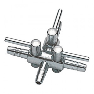 Robinet à air (contrôleur) en métal HOBBY pour tuyau 4/6mm - 3 sorties