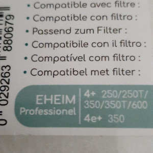 2 sachets filtre pour pompe eheim 4+ et 4e+