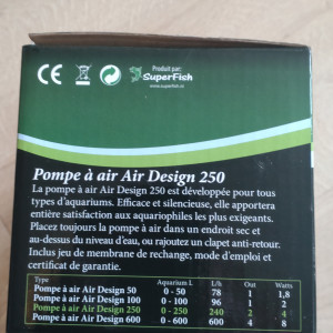 Pompe à air Air Design 250 4 W pour aquarium