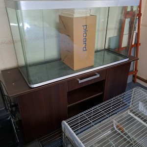 Meuble aquarium bois marron 1m50