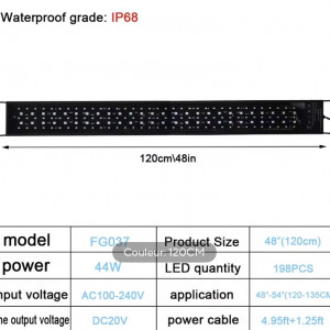Rampe led avec programmateur 118cm 44W