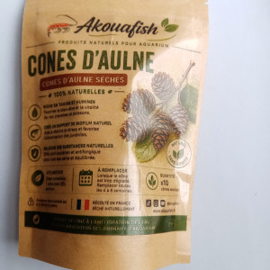 Cônes d’aulne x10 – naturels – aquarium crevettes & poissons