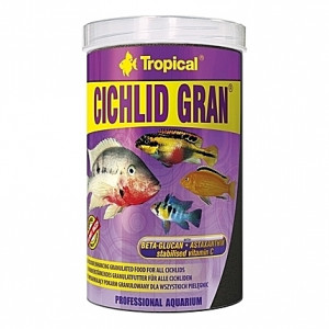 Granulés aliments de base ravive couleurs pour cichlidés omnivores CICHLID GRAN 1L