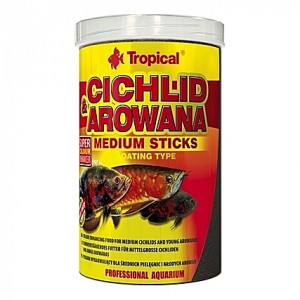 Bâtonnets flottants multi-ingrédients CICHLID & AROWANA Medium Sticks 1L