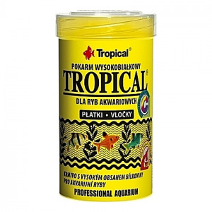 Flocons pour poissons tropicaux omnivores et carnivores TROPICAL 100ml