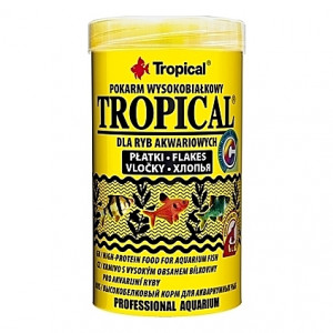 Flocons pour poissons tropicaux omnivores et carnivores TROPICAL 250ml